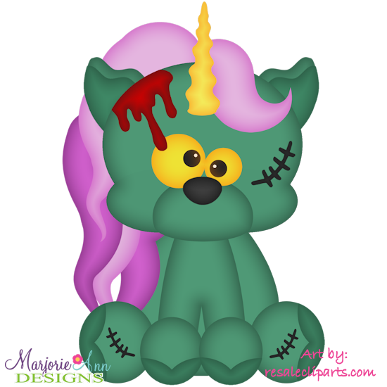 Animal Pals-Zombie Unicorn Exclusive SVG Cutting Files+Clipart - Click Image to Close